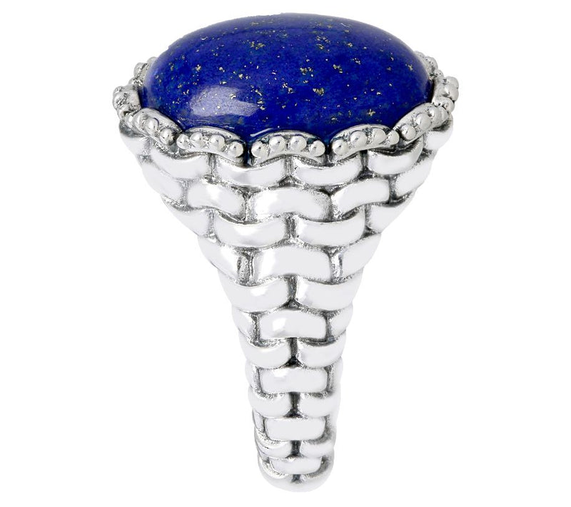 Tiffany Kay Sterling Silver Purl Knit Lapis Cocktail Ring — View 2