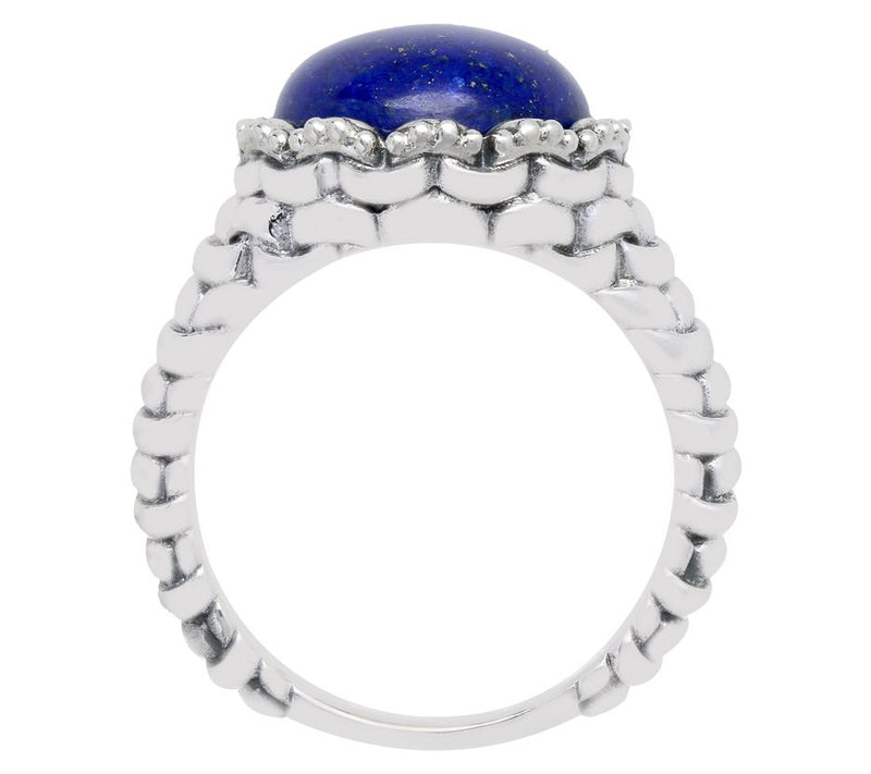 Tiffany Kay Sterling Silver Purl Knit Lapis Cocktail Ring — View 3