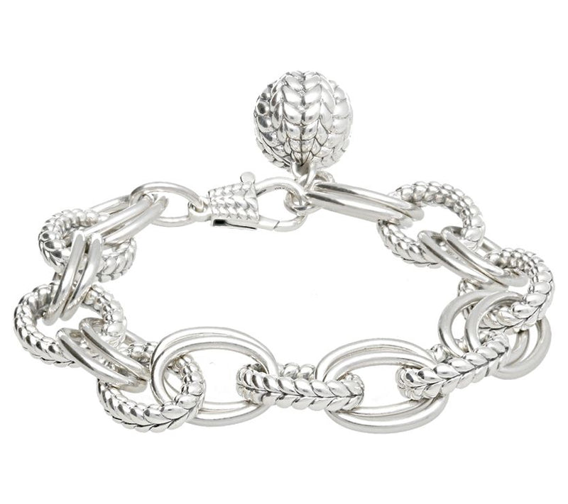 Tiffany Kay Studio Sterling Silver Herringbon e Link Bracelet — View 3
