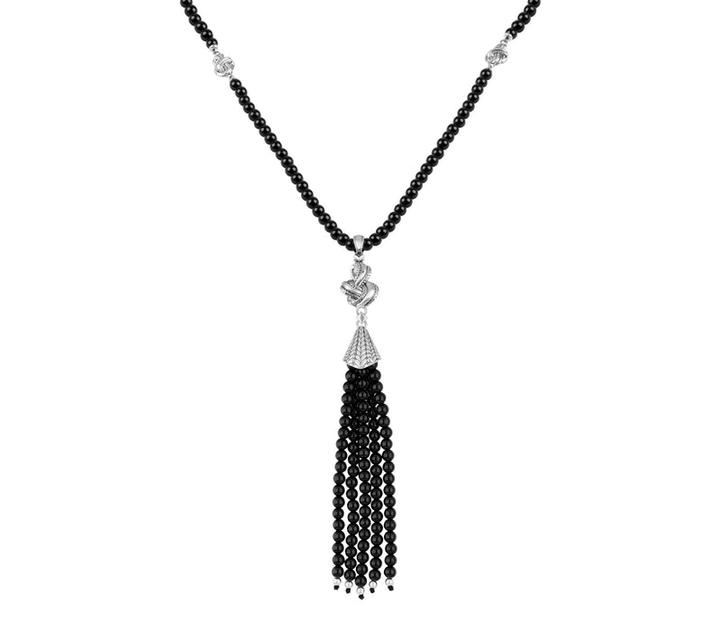 Tiffany Kay Studio Onyx Herringbone Tassel Pendant w/ Chain — Main view