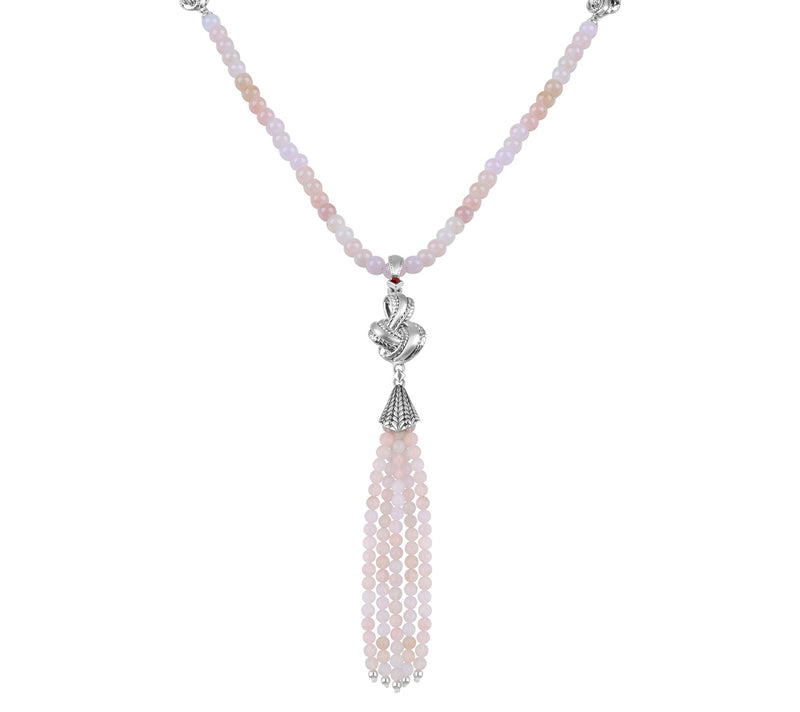 Tiffany Kay Studio Sterling Morganite Tassel Pendant w/ Chain — Main view