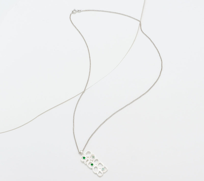 Solvar Sterling Silver Cobblestone Drop Pendant and 18" Chain — View 2