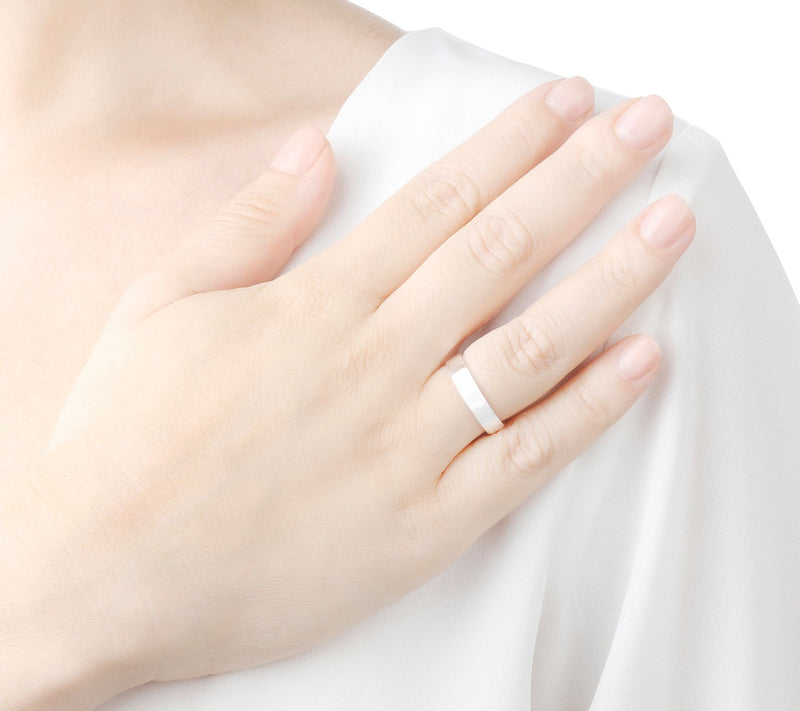 UltraFine Silver Diamond Cut 4mm Band Ring — View 6