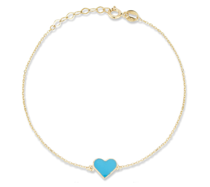Luminosa Gold Enamel Heart Bracelet, 14K — View 3