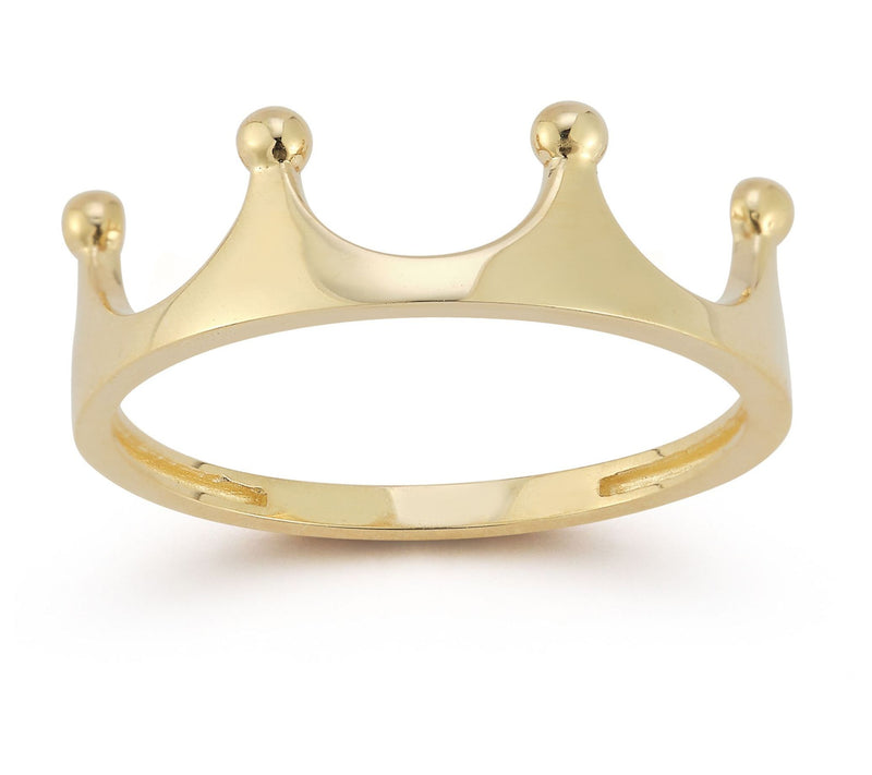 Luminosa Gold Polished Crown Band Ring, 14K — Main view
