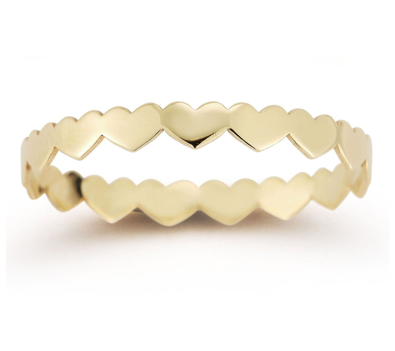 Luminosa Gold Heart Band Ring, 14K — Main view