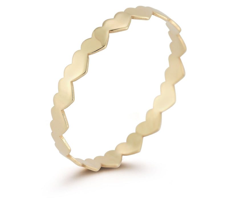 Luminosa Gold Heart Band Ring, 14K — View 4