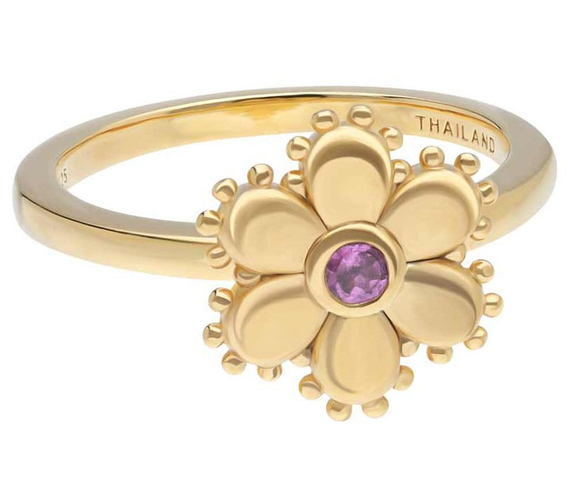 Elyse Ryan 14K Gold Clad Amethyst Flower Ring — Main view