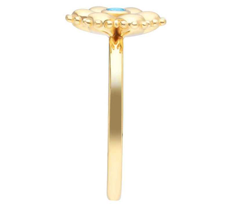 Elyse Ryan 14K Gold Clad Blue Topaz Flower Ring — View 3