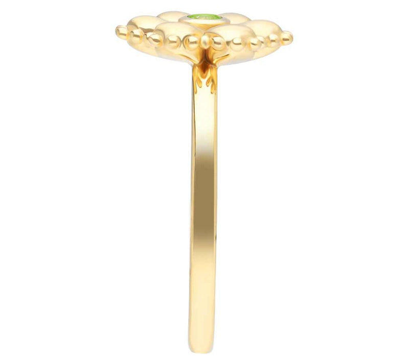 Elyse Ryan 14K Gold Clad Peridot Flower Ring — View 3
