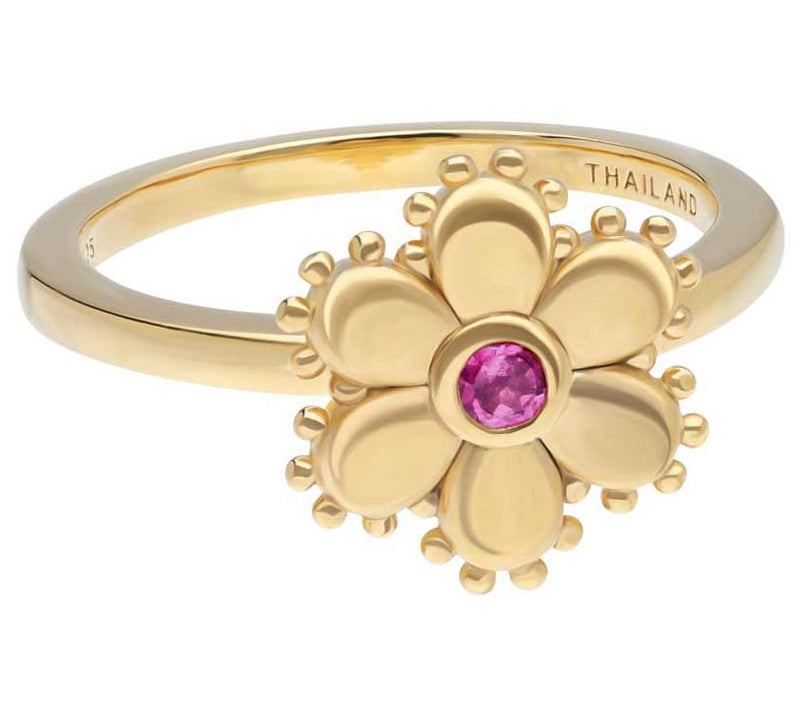 Elyse Ryan 14K Gold Clad Rhodolite Flower Ring — Main view