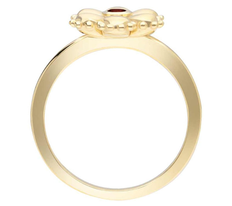 Elyse Ryan 14K Gold Clad Garnet Flower Ring — View 2