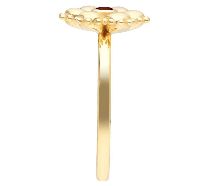 Elyse Ryan 14K Gold Clad Garnet Flower Ring — View 3