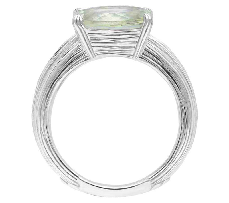 Ariva Sterling Silver 4.10 cttw Mint Quartz Textured Ring — View 2