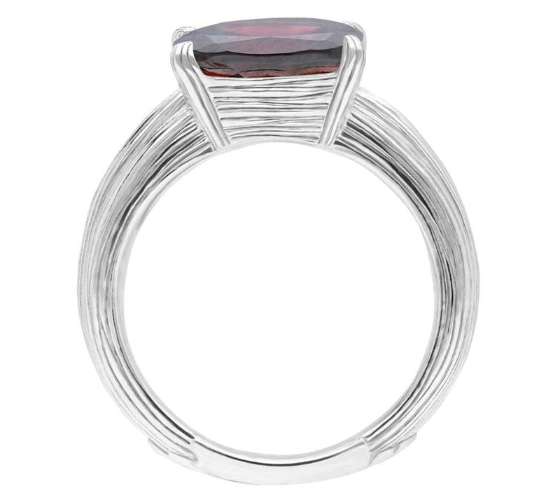 Ariva Sterling Silver 5.00 cttw Smokey Quartz & Garnet Ring — View 2