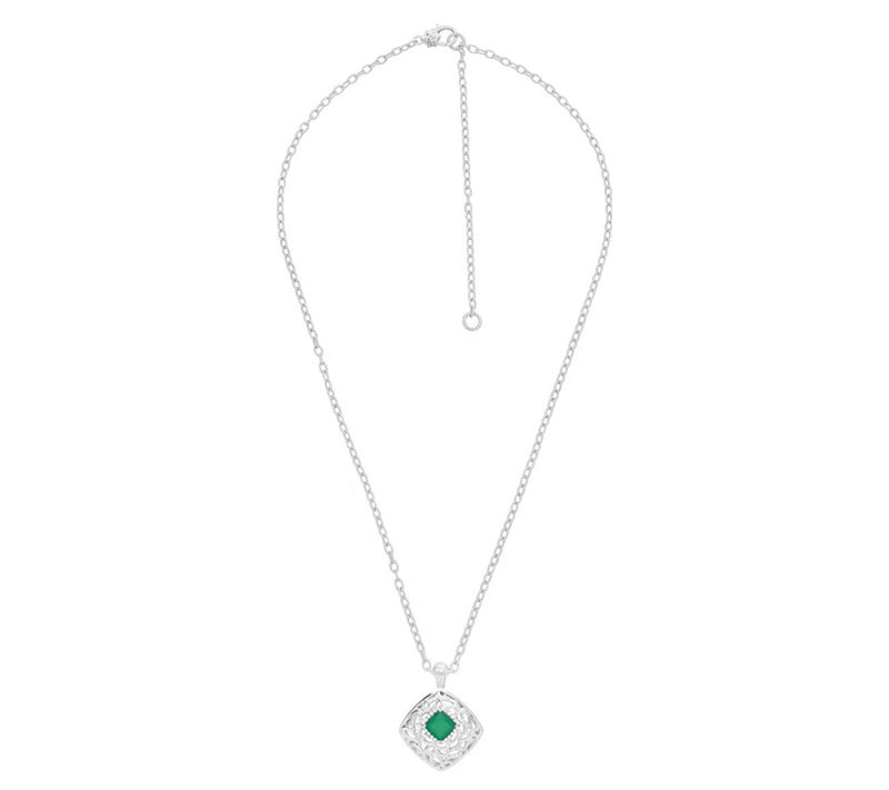 Ariva Sterling Silver Green Chalcedony Vine Pendant w/ Chain — View 4