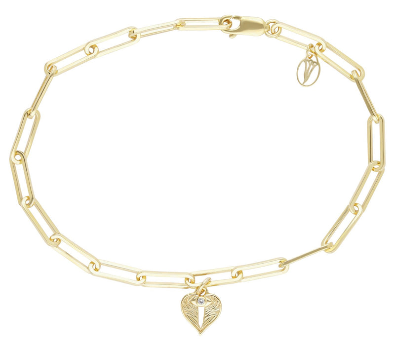 Goddaughters 14K Clad White Topaz Angel Eye Ankle Bracelet — Main view