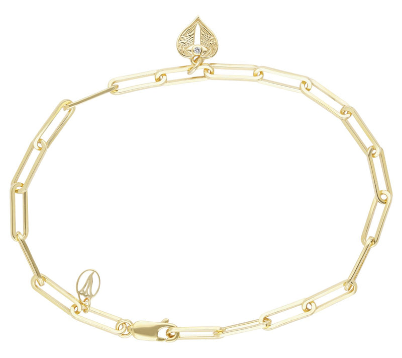 Goddaughters 14K Clad White Topaz Angel Eye Ankle Bracelet — View 2