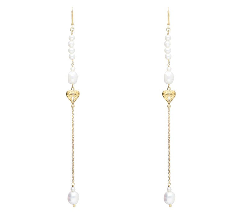 Goddaughters 14K Clad Angel Eye Cultured Pearl Dangle Earrings — Main view