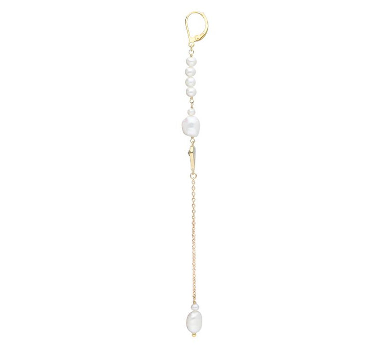 Goddaughters 14K Clad Angel Eye Cultured Pearl Dangle Earrings — View 4