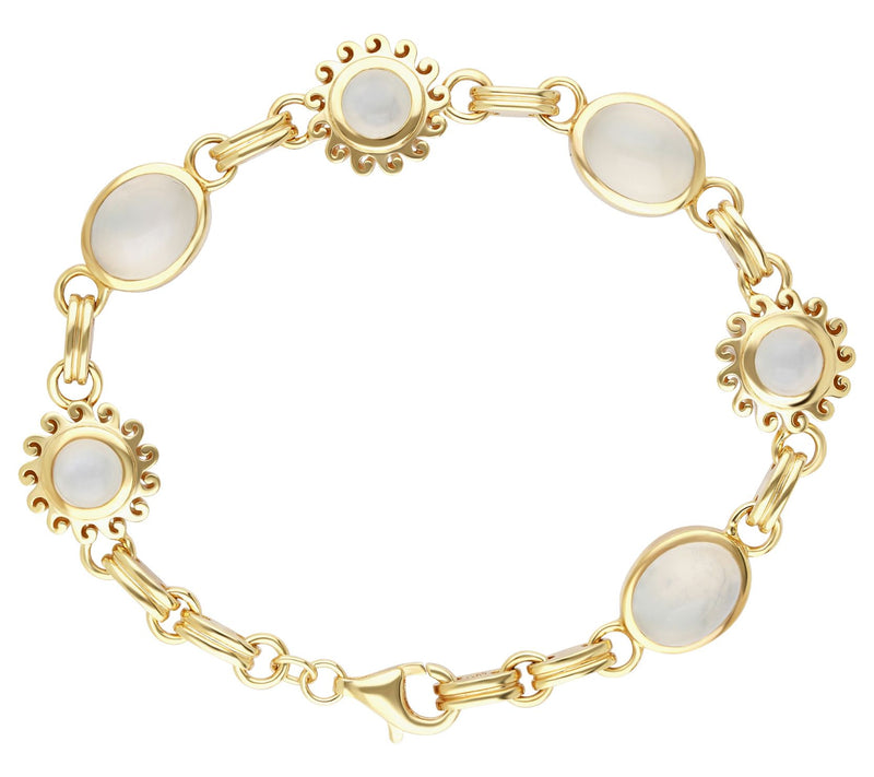 Goddaughters 14K Clad Moonstone Sun Link Bracelet — View 2