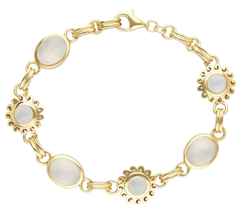 Goddaughters 14K Clad Moonstone Sun Link Bracelet — Main view