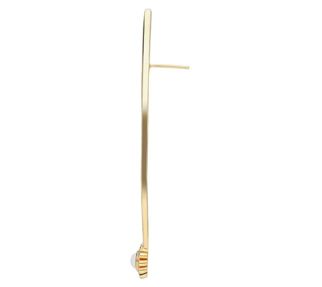 Goddaughters 14K Gold Clad Sun Dangle Moonstone Earrings — View 4