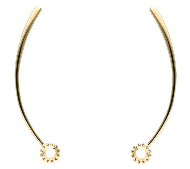 Goddaughters 14K Gold Clad Sun Dangle Moonstone Earrings — View 3