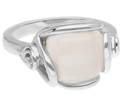 Goddaughters Sterling Silver Gratitude Rose Moonstone Ring