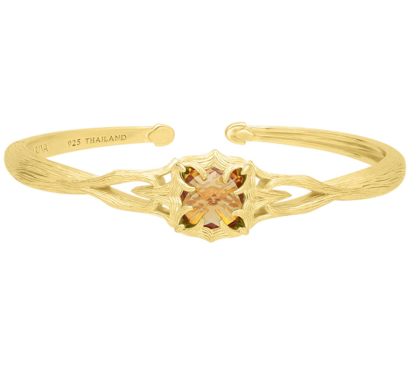 Ariva Silver 18K Gold Clad Citrine Vine Cuff — Main view