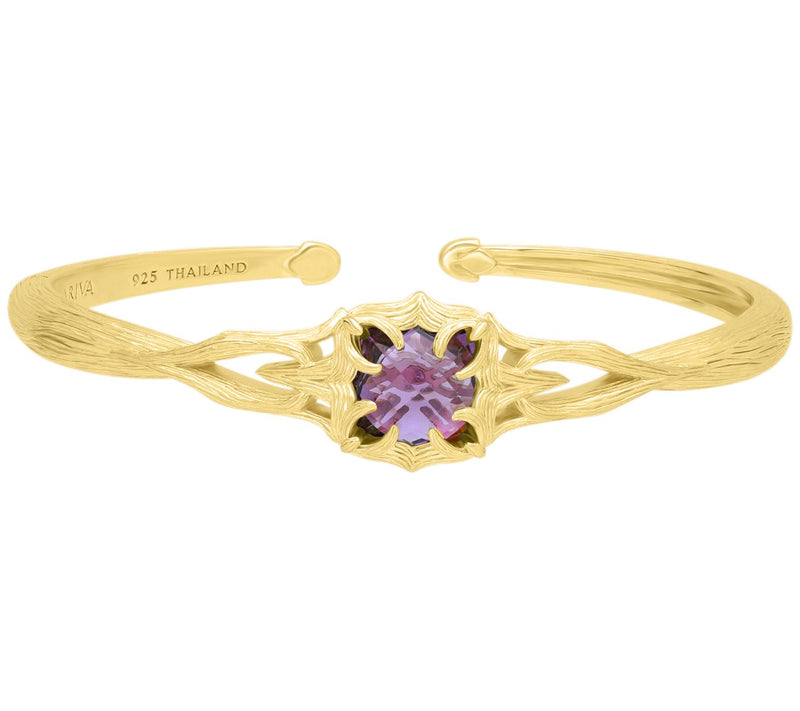 Ariva 18K Gold Clad Amethyst Vine Cuff — Main view