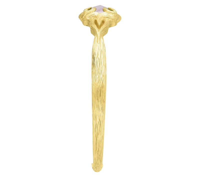 Ariva 18K Gold Clad Rose Quartz Vine Cuff — View 2