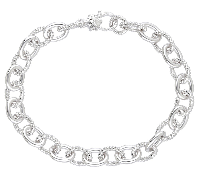 Ariva Sterling Silver Oval Link Bracelet — View 2