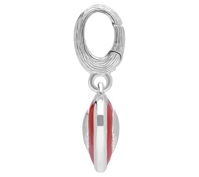 Ariva Sterling Silver Red Enamel Heart Charm — View 5