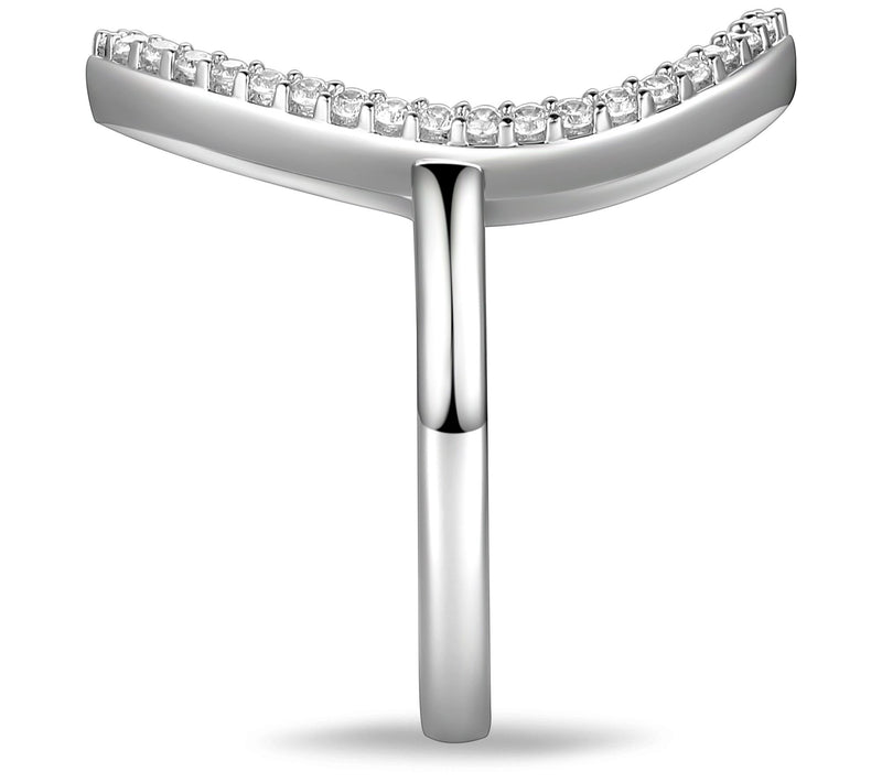 Diamonique 0.65 cttw Open Oval Ring, Sterling Silver — View 6