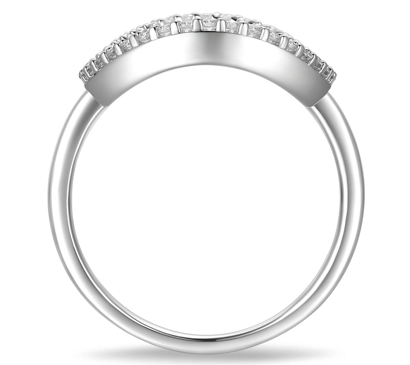 Diamonique 0.65 cttw Open Oval Ring, Sterling Silver — View 5