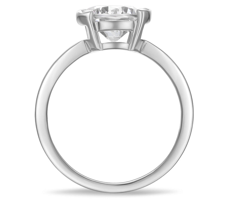 Diamonique 3.05 cttw Solitaire Ring, Sterling Silver — View 5