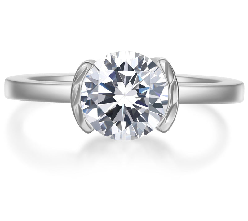 Diamonique 3.05 cttw Solitaire Ring, Sterling Silver — View 4
