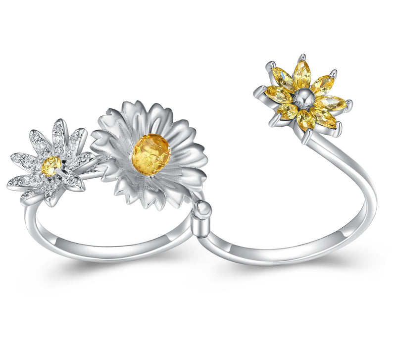 Diamonique 2.15 cttw Flower Ring, Sterling Silver — View 7