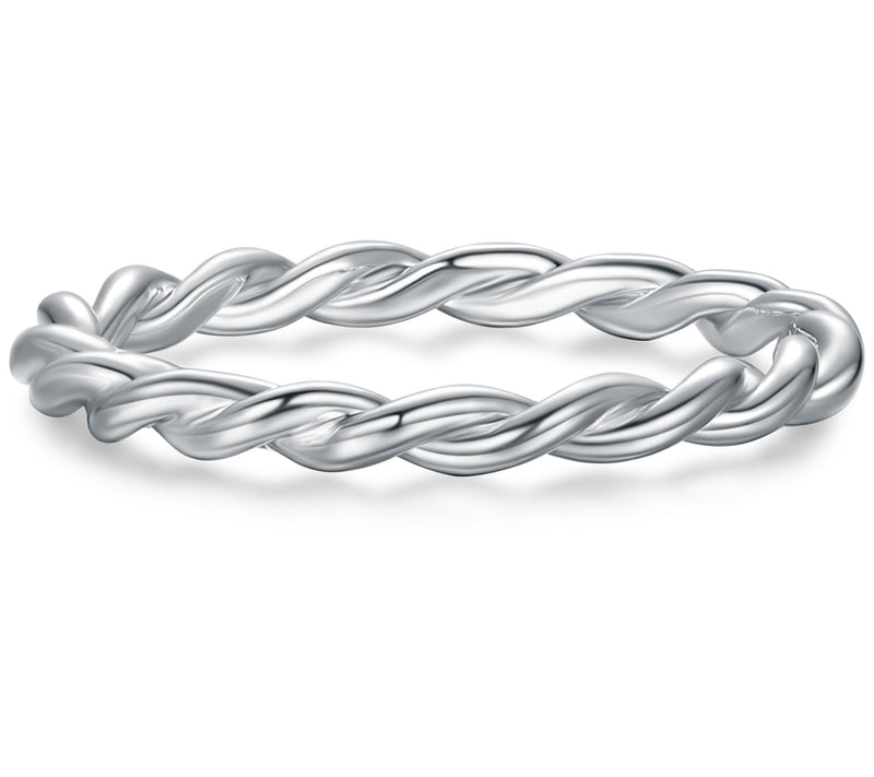 Sterling Silver High Polished Twisted Band Ring — View 6