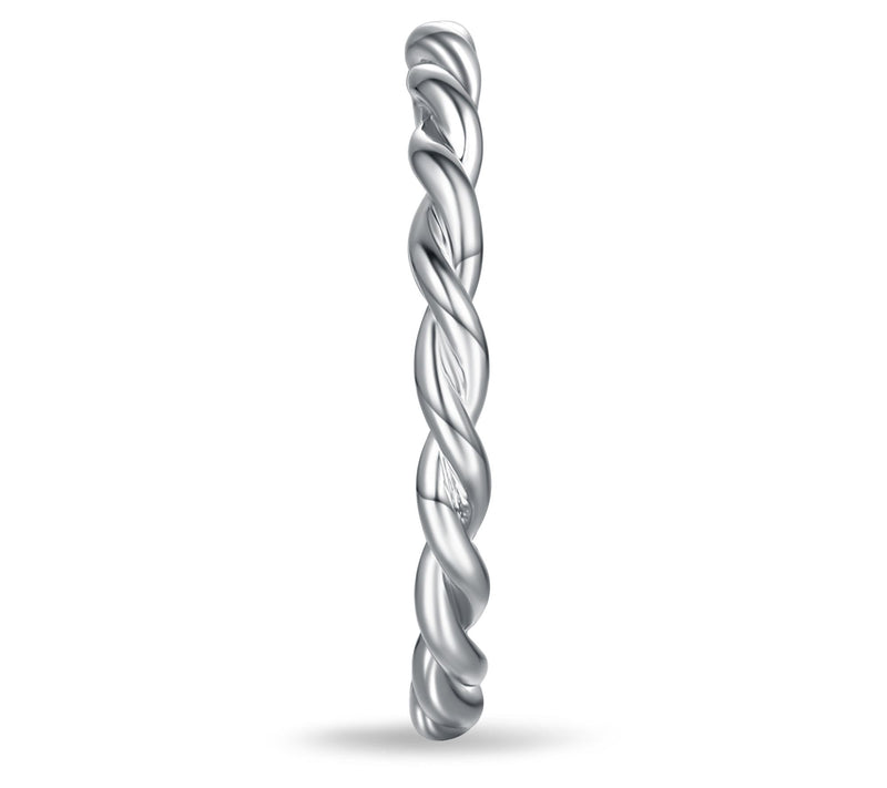 Sterling Silver High Polished Twisted Band Ring — View 5