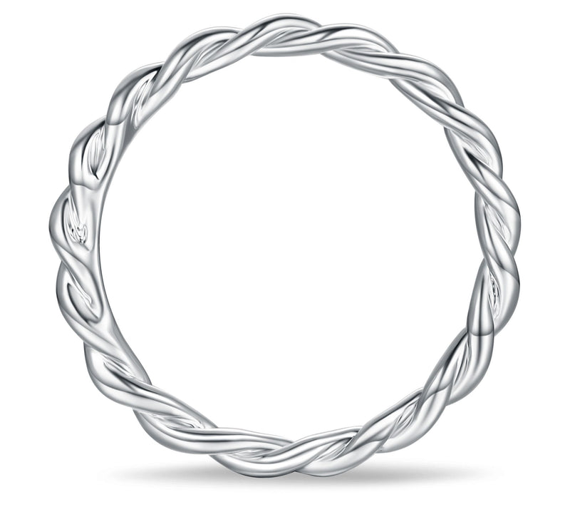 Sterling Silver High Polished Twisted Band Ring — View 4
