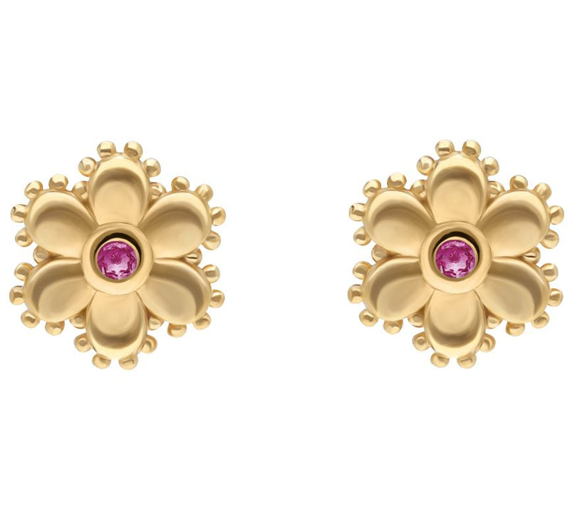 Elyse Ryan 14K Gold Clad Gemstone Flower Earrings — Main view