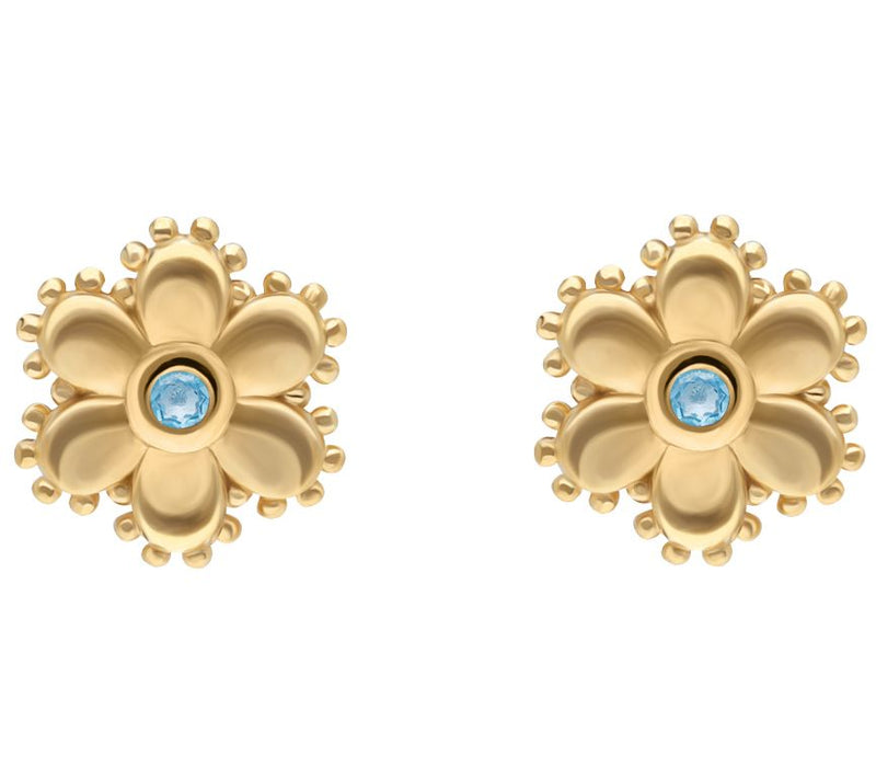 Elyse Ryan 14K Gold Clad Gemstone Flower Earrings — View 5
