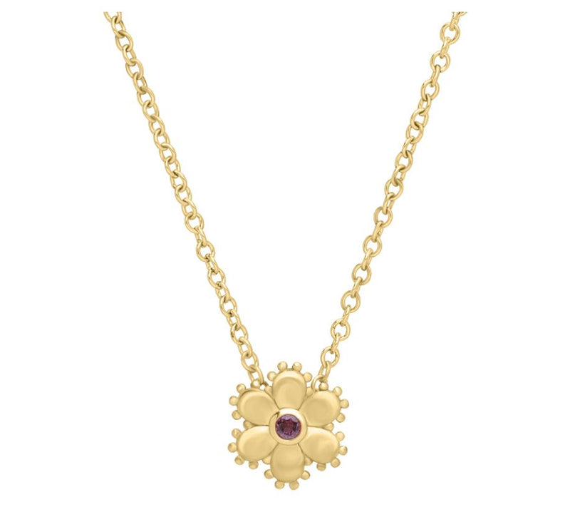 Elyse Ryan 14K Gold Clad Gemstone Flower Pendant w/ Chain — Main view
