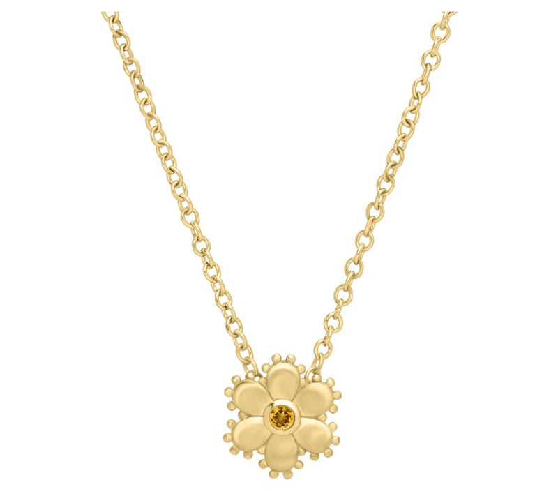 Elyse Ryan 14K Gold Clad Gemstone Flower Pendant w/ Chain — View 7