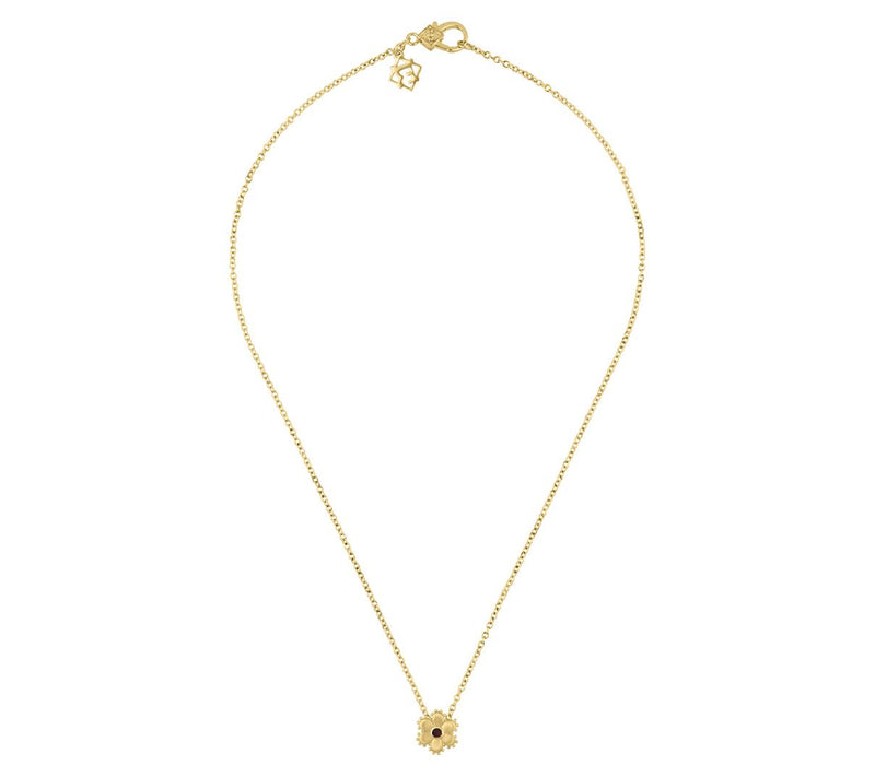 Elyse Ryan 14K Gold Clad Gemstone Flower Pendant w/ Chain — View 14