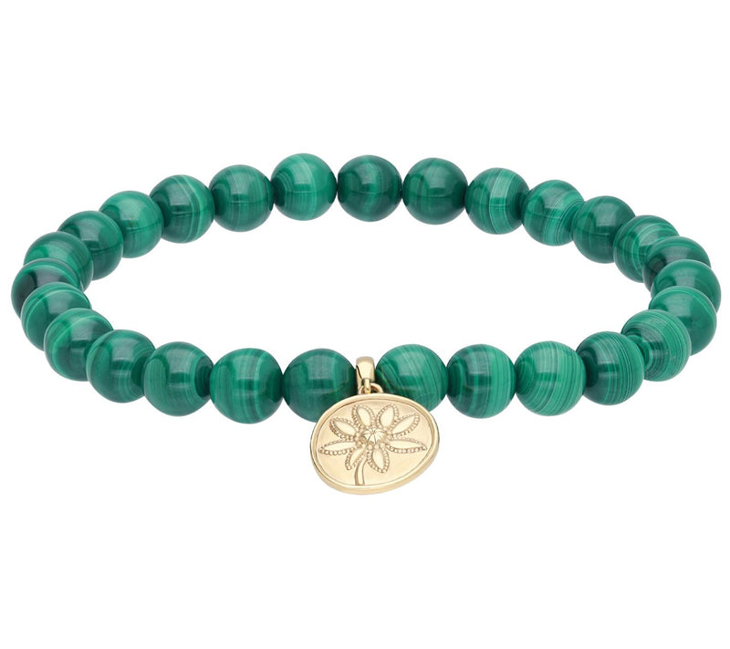 Elyse Ryan 14K Gold Clad Malachite Beaded Stretch Bracelet — Main view
