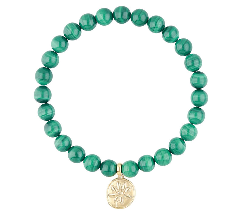 Elyse Ryan 14K Gold Clad Malachite Beaded Stretch Bracelet — View 3