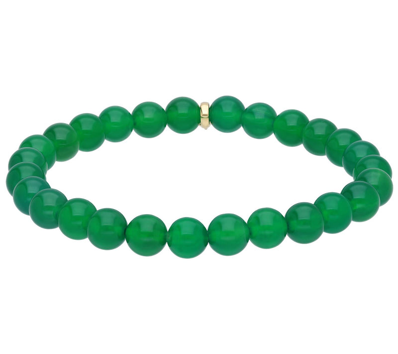 Elyse Ryan 14K Gold Clad Chalcedony Beaded Stre tch Bracelet — View 2